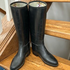Cottage craft equestrian riding rubber black boots horse kids size 32